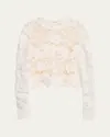 Oscar De La Renta Long Sleeve  Draped Neck Detail  Cotton Blouse In White