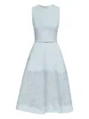 Oscar De La Renta Guipure-lace Midi Dress In Blue