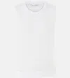 Oscar De La Renta Chantilly-lace Sleeveless Top In White