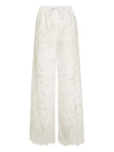 Oscar De La Renta Guipure Lace Trousers
