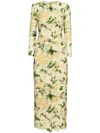Oscar De La Renta Guipure Maxi Dress In Yellow