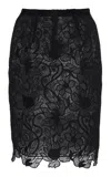 Oscar De La Renta Guipure Midi Skirt In Black