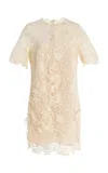Oscar De La Renta Guipure Mini Dress In Off-white