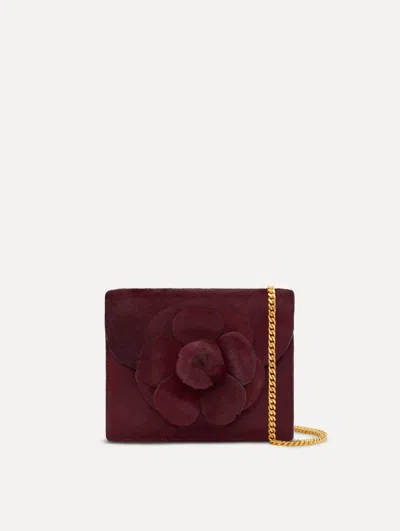 Oscar De La Renta Haircalf Mini Tro Bag In Red