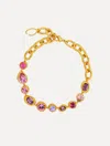Oscar De La Renta Crystal-embellished Chain-link Necklace In Gold