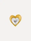 Oscar De La Renta Hammered Heart Brooch In Gold