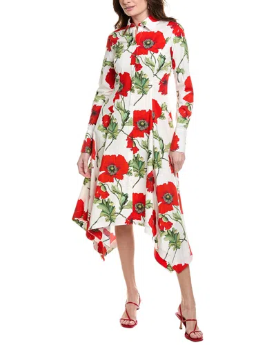 Oscar De La Renta Handkerchief Shirtdress In White