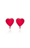 Oscar De La Renta Heart Balloon Clip-on Earrings In Brown