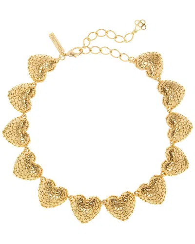 Oscar De La Renta Heart Clusters Necklace In Gold