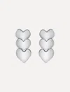 Oscar De La Renta Heart Drop Clip-on Earrings In Silver