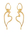 Oscar De La Renta Wire O And Heart Earrings In Gold