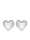 Oscar De La Renta Heart-shaped Stud Earrings In Silver