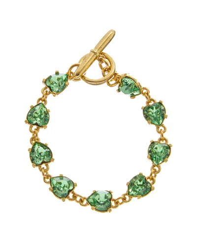 Oscar De La Renta Hearts Bracelet In Green