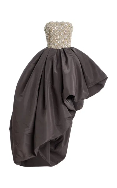 Oscar De La Renta High-low Silk-taffeta Gown