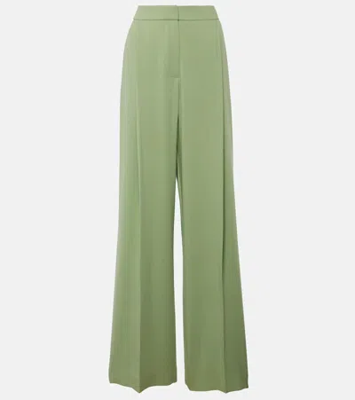 Oscar De La Renta High-rise Georgette Wide-leg Pants In Eucalyptus