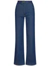 Oscar De La Renta High-rise Straight-leg Jeans In Blue