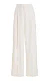 Oscar De La Renta High Waisted Wide Leg Pants In White
