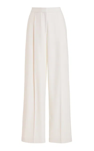 Oscar De La Renta High Waisted Wide Leg Pants In Ivory
