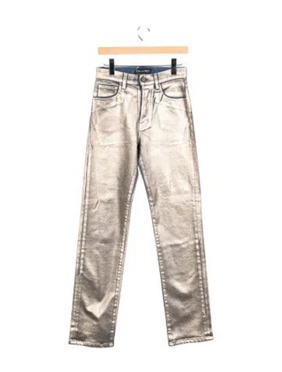 Pre-owned Oscar De La Renta High-rise Straight Leg Jeans In Multicolor