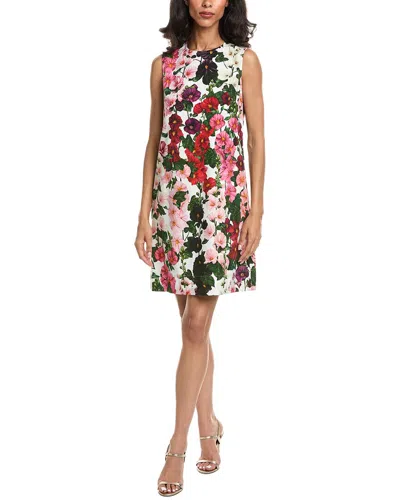 Oscar De La Renta Hollyhock Poplin Shift Dress In Purple