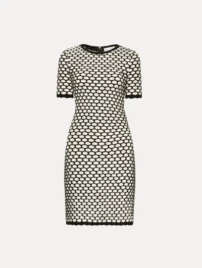 Oscar De La Renta Honeycomb Sequin Knit Dress