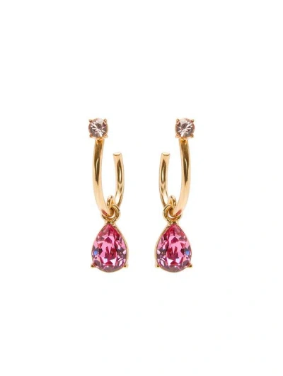 Oscar De La Renta Hoop & Pear Drop Earrings In Gold