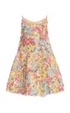 Oscar De La Renta Hoya Flowers Sleeveless Cocktail Mini Dress In Multi