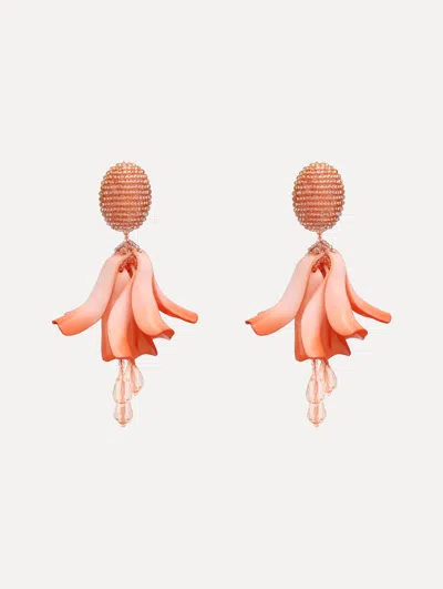 Oscar De La Renta Impatiens Clip-on Earrings In Pink