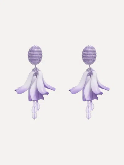 Oscar De La Renta Impatiens Clip-on Earrings In Purple