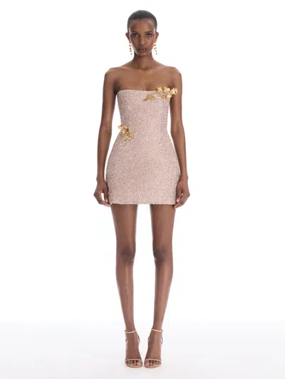 Oscar De La Renta Iris Crystal Embroidered Mini Dress