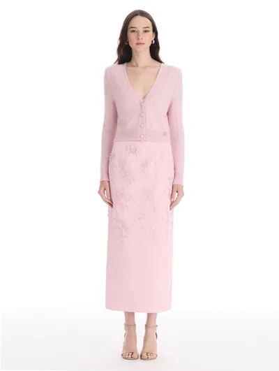 Oscar De La Renta Iris Embroidered Pencil Skirt