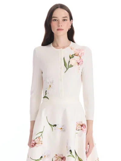 Oscar De La Renta Iris Threadwork Cardigan