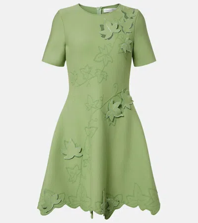 Oscar De La Renta Ivy Cutout Embroidered Minidress In Green