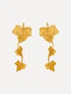 Oscar De La Renta Ivy Vine Drop Clip-on Earrings In Brown