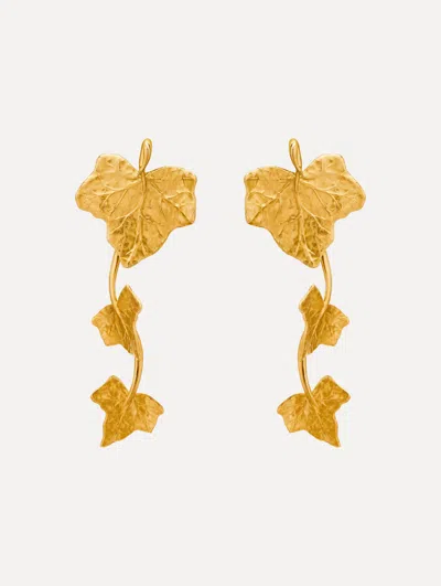 Oscar De La Renta Ivy Vine Drop Clip-on Earrings In Brown