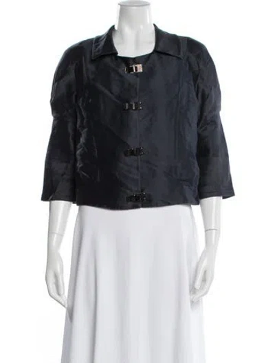 Pre-owned Oscar De La Renta Jacket In Blue