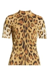 Oscar De La Renta Jaguar Knit Silk-blend Pullover In Beige Multi