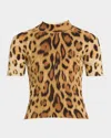 Oscar De La Renta Jaguar Knit Silk-blend Pullover In Beige Multi