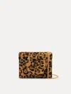 Oscar De La Renta Jaguar Printed Haircalf Mini Tro Bag In Brown