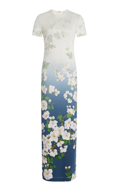 OSCAR DE LA RENTA OMBRE JERSEY MAXI DRESS