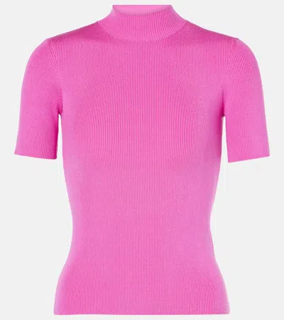 Oscar De La Renta Turtleneck Top In Pink