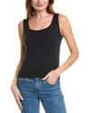 Oscar De La Renta Silk-blend Rib Tank In Black