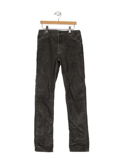 Pre-owned Oscar De La Renta Kid Boys' Solid Textured Pants In Grey