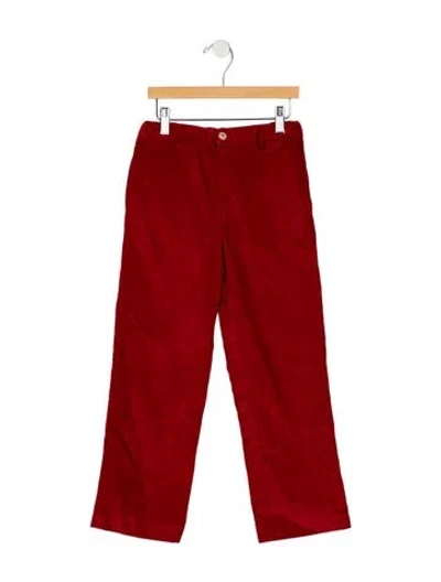 Pre-owned Oscar De La Renta Kids Girls Rib Knitted Wide Leg Bottoms In Red