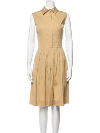 Pre-owned Oscar De La Renta Knee-length Dress In Neutrals