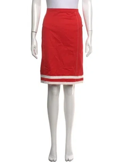 Pre-owned Oscar De La Renta Knee-length Skirt In Red