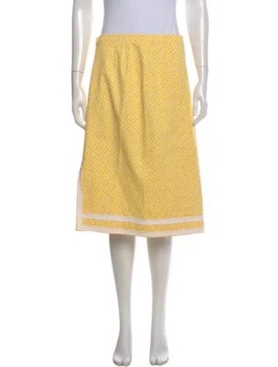 Pre-owned Oscar De La Renta Knee-length Skirt In Yellow