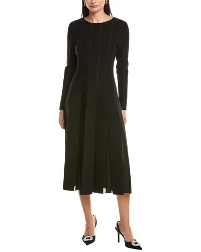 Oscar De La Renta Knit A-line Dress In Black
