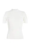 Oscar De La Renta Silk-blend Turtleneck Top In White