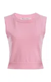 Oscar De La Renta Knit Virgin-wool Top In Pink